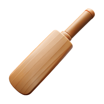 majestic standout Wooden cricket bat, oilefinish, texturegrip, soft lighting, side view, studio photography, isolateon transparent background,high-resolution product photography png