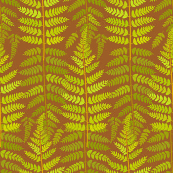 seamless pattern with fern leaves on brown background vector