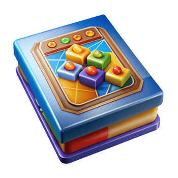 harmonious gorgeous Boargame box, colorful design, visible title anartwork, studio lighting, front view, isolateon transparent background,high-resolution product photography impeccable png