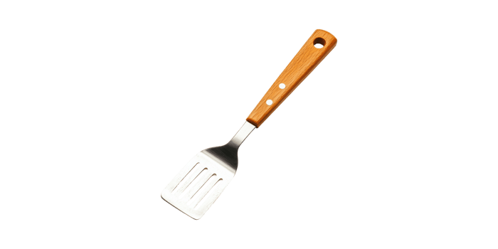Metal Spatula With Wooden Handle. Essential Kitchen Utensil For Cooking And Grilling Isolated On Transparent Background png