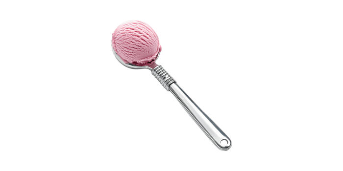 Ice Cream Scoop With Pink Ice Cream. Dessert And Culinary Delight Concept Isolated On Transparent Background png