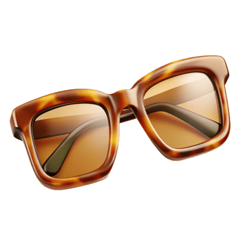 dramatic unparalleleA pair of rectangular tortoise shell eyeglasses, studio lighting, front view, glossy finish, photorealistic, isolateon transparent background,high-resolution product photography png