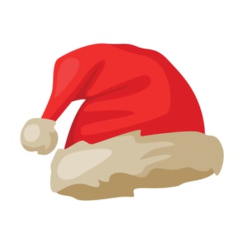 Santa Hat, Christmas and New Year Symbol, Traditional Holiday Decoration Illustration vector