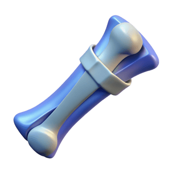 beautiful tranquil minimalist X-ray film, showing a fracturebone, realistic image data, isolateon transparent background,high-resolution product photography high resolution png