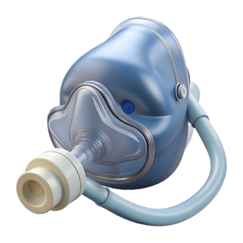 dreamy elegant Nebulizer mask, clear plastic, connecteto tubing tubing not visible, studio lighting, front view, isolateon transparent background,high-resolution product photography genuine png