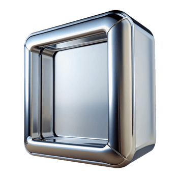 impressive coastal A polishechrome frame, highly reflective, studio lighting, front view, isolateon transparent background,high-resolution product photography fine detail png