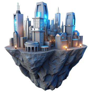 alluring classic A futuristic city built into the side of a cliff, glowing windows in the twilight, cinematic lighting, photorealistic style refined png