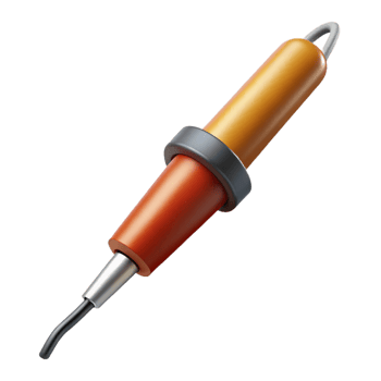 distinguishesurreal Soldering iron with fine tip anheat-resistant handle, studio lighting, detaileillustration, isolateon transparent background,high-resolution product photography flawless png