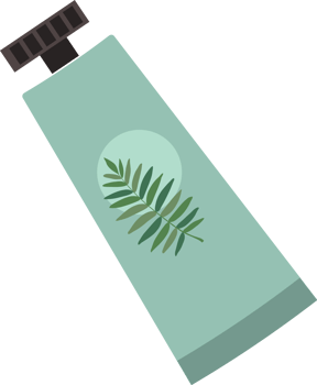 Illustration of a Cosmetic Tube with Leaf Design png