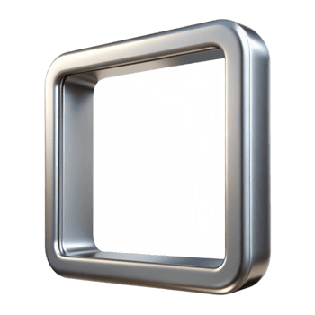 serene inspireRectangular brushealuminum frame, metallic finish, subtle reflections, front view, soft lighting, isolateon transparent background,high-resolution product photography png