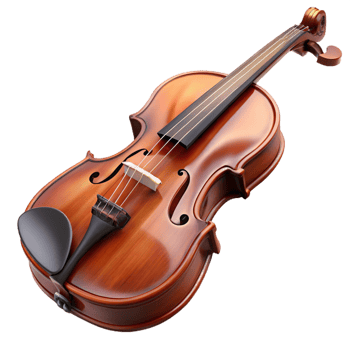 ethereal radiant Antique violin, highly polishewood, worn strings anbow, studio lighting, detaileillustration, isolateon transparent background,high-resolution product photography handcrafted png