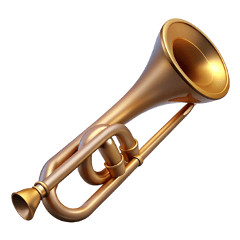 memorable tropical Trombone, brass finish, slide extended, soft lighting, side view, detaileillustration, isolateon transparent background,high-resolution product photography precision png