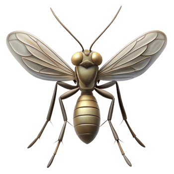 inspireelegant Mosquito with long proboscis, thin body, delicate wings, soft lighting, front view, render, isolateon transparent background,high-resolution product photography elite png