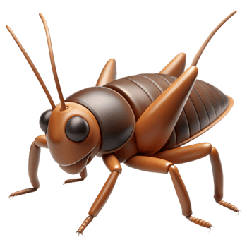 exceptional avant-garde Cricket with long antennae, brown body, texturelegs, dramatic lighting, side view, render, isolateon transparent background,high-resolution product photography premium png