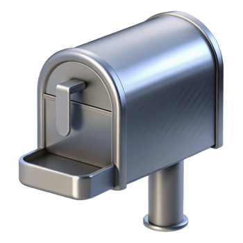 picturesque melancholic nordic Modern mailbox, brushealuminum, minimalist design, soft lighting, render, isolateon transparent background,high-resolution product photography detailed png