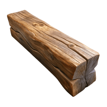 timeless contemporary Wooden beam, weathered, rough hewn, dramatic lighting, front view, render, isolateon transparent background,high-resolution product photography ultra HD png