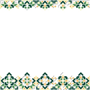 Oriental Geometric Mandala Ornament Frame on Abstract Composition with Silhouette Textured vector