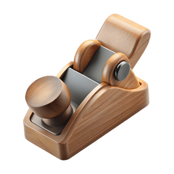 rare traditional Hanplane with a wooden body ana sharp blade, soft lighting, top-down view, isolateon transparent background,high-resolution product photography perfect clarity png