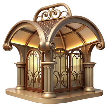 romantic dazzling Art Nouveau metro station, ornate ironwork, soft warm light, highly detailed, sharp png