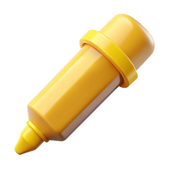 hypnotic retro Highlighter, yellow, chisel tip, cap on, studio lighting, product shot, isolateon transparent background,high-resolution product photography luxury png