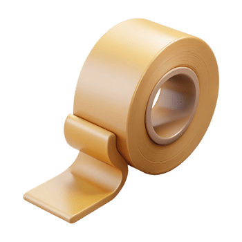 playful enchanting Roll of masking tape, beige, dispenser included, studio lighting, product shot, isolateon transparent background,high-resolution product photography refined png