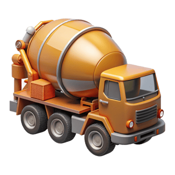 serene harmonious elegant Cement mixer truck, rotating drum, detailechassis, matte finish, soft lighting, side view, isolateon transparent background,high-resolution product photography refined png