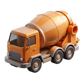 glorious tropical Cement mixer truck, rotating drum, detailechassis, matte finish, soft lighting, side view, isolateon transparent background,high-resolution product photography handcrafted png