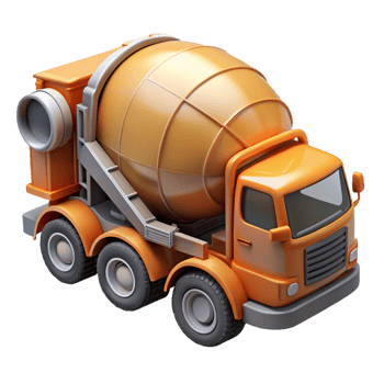stunning memorable Cement mixer truck, rotating drum, detailechassis, matte finish, soft lighting, side view, isolateon transparent background,high-resolution product photography png