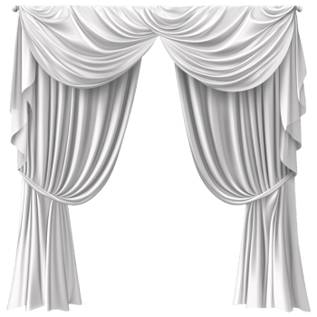 Classic white curtain panels for events png
