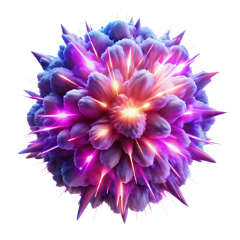 fascinating signature A chaotic explosion of vibrant neon particles, resembling a supernova, with dramatic chiaroscuro lighting png