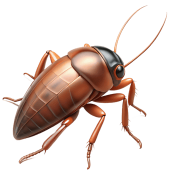 harmonious radiant Cockroach with glossy brown exoskeleton, detaileantennae, long legs, dramatic lighting, minimalist, with transparent background,high-resolution product photography precision png