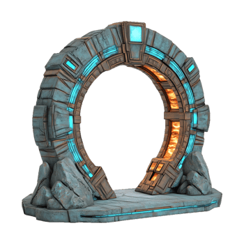Futuristic Sci-Fi Portal Gateway to Another Dimension png
