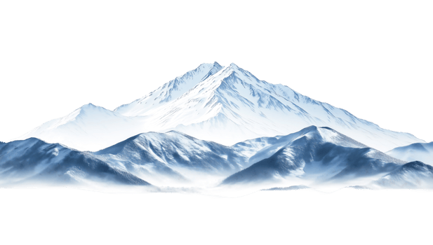 Snow-Capped Peaks Majestic Winter Mountain Views png