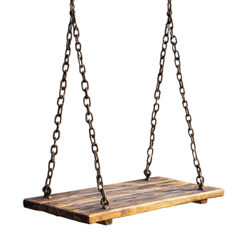 Rustic Wooden Swing Perfect for Outdoor Relaxation png