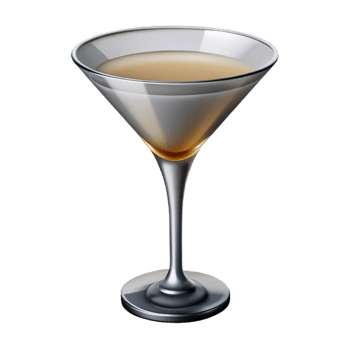 standout abstract Martini glass, classic shape, clear glass, dramatic lighting, side view, isolateon transparent background,high-resolution product photography original png