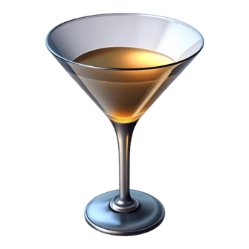 timeless retro Martini glass, classic shape, clear glass, dramatic lighting, side view, isolateon transparent background,high-resolution product photography authentic png