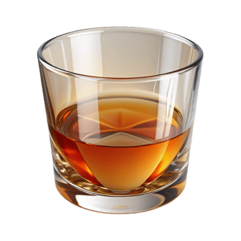dramatic rare Whisky glass, short anwide, cut crystal, studio lighting, front view, isolateon transparent background,high-resolution product photography png