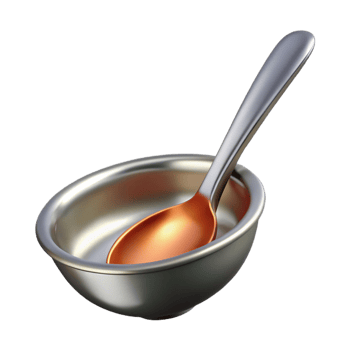 alluring exceptional Dinner spoon, stainless steel, polishebowl, soft lighting, front view, isolateon transparent background,high-resolution product photography png