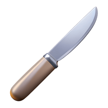 romantic dazzling Steak knife, stainless steel, sharp blade, soft lighting, top-down view, isolateon transparent background, studio quality png