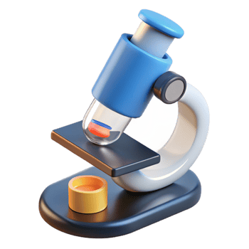 whimsical vibrant Microscope slide with preparespecimen, glass cover slip, studio lighting, top-down view, isolateon transparent background,high-resolution product photography expertly shot png