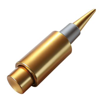 dazzling retro A tube of metallic goleyeliner, pointetip, soft lighting, studio photography, isolateon transparent background,high-resolution product photography top-tier png