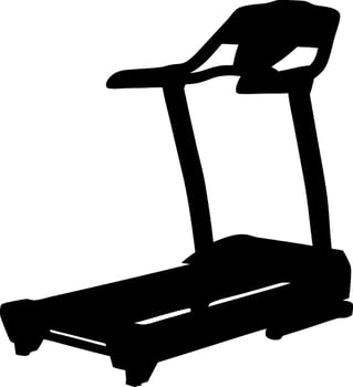 Treadmill Silhouette Fitness Equipment Gym Exercise Cardio Training Running Machine Black And White Graphic Healthy Lifestyle Minimalist Illustration vector