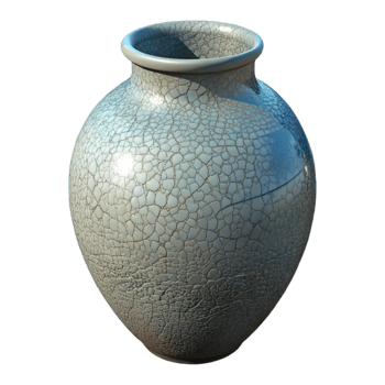 impressive nostalgic modern Ceramic vase, texturesurface, crackle glaze, soft lighting, side view, isolateon transparent background,high-resolution product photography ultra HD png