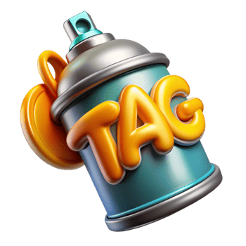 harmonious extraordinary Spray paintelogo of a graffiti tag, texturesurface, vibrant colors, studio lighting, product shot, with transparent background,high-resolution product photography crisp png