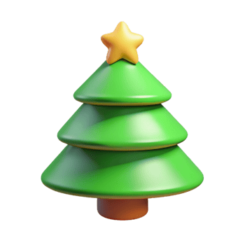 covetetraditional Stylized, art Christmas tree icon in green, front view, isolateon transparent background,high-resolution product photography perfect clarity png