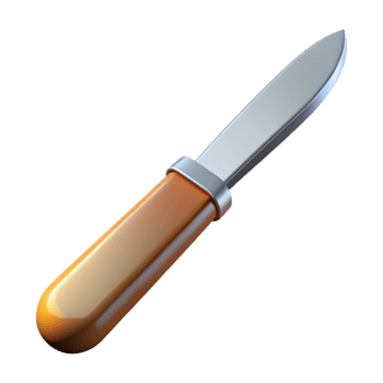 signature organic Scalpel with stainless steel blade, texturehandle, dramatic lighting, side view, render, isolateon transparent background,high-resolution product photography museum quality png