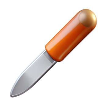 hypnotic iconic Scalpel with a blade, gleaming stainless steel, sharp point, studio lighting, top-down view, photorealistic, isolateon transparent background,high-resolution product photography png