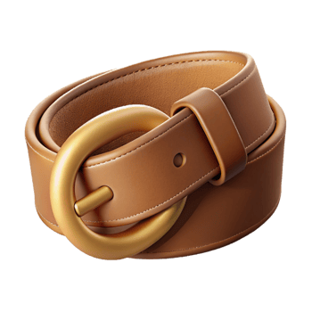 mesmerizing artistic A brown suede belt with a golbuckle, soft suede, dramatic lighting, photorealistic, with transparent background,high-resolution product photography genuine png
