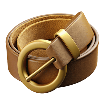 iconic victorian A brown suede belt with a golbuckle, soft suede, dramatic lighting, photorealistic, with transparent background,high-resolution product photography luxury png