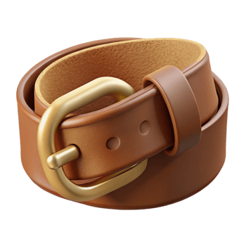 splendirustic A brown suede belt with a golbuckle, soft suede, dramatic lighting, photorealistic, with transparent background,high-resolution product photography gallery standard png